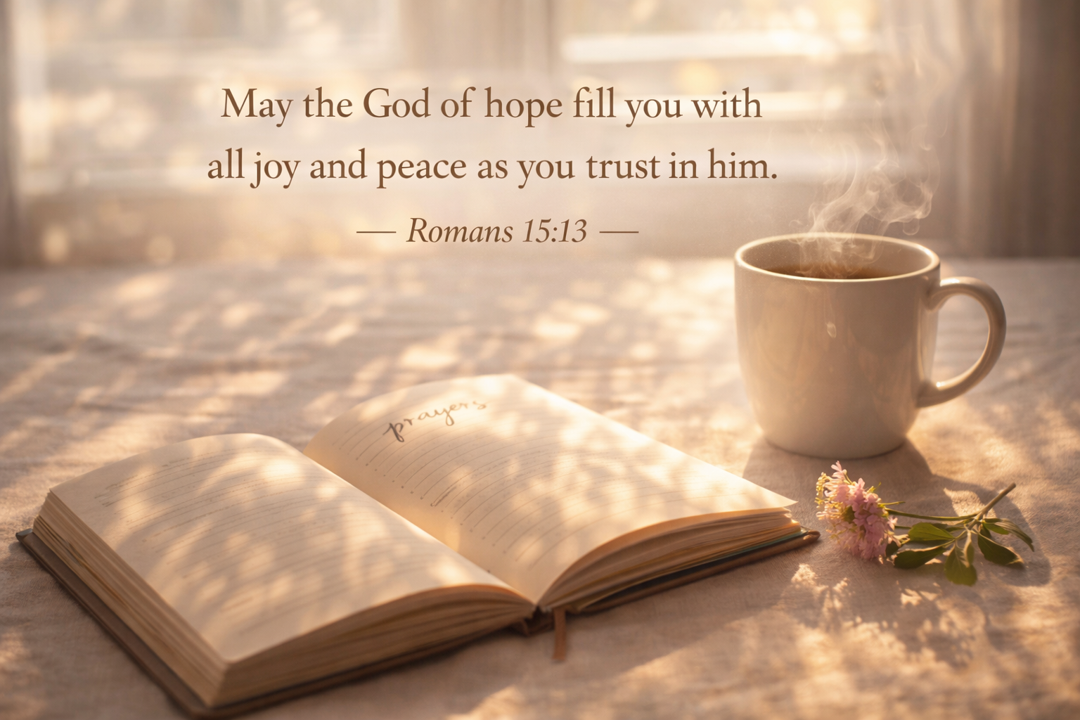 Romans 15:13 -- Prayer Journal Morning Light HD Wallpaper